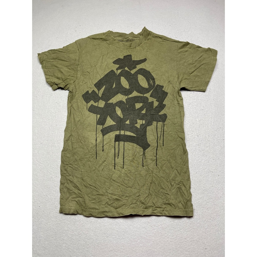 Zoo York Graphic T-Shirt Cotton Blend Olive Green Small Mens